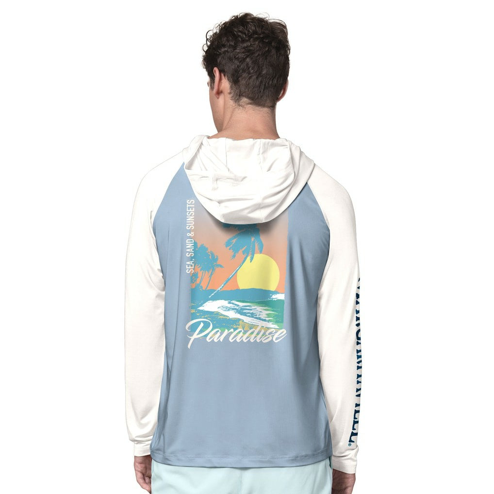 Dallas Cowboys Margaritaville Sand, Sea, Sunsets Long-Sleeve Rashguard Hoodie Pullover -Light Blue/Cream cheap