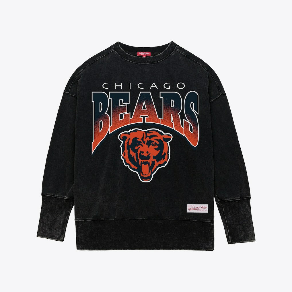 Chicago Bears Women's Delineate Mineral Wash Crewneck Sweatshirt - Black for sale