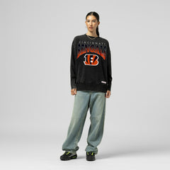 Cincinnati Bengals Women's Delineate Mineral Wash Crewneck Sweatshirt - Black online