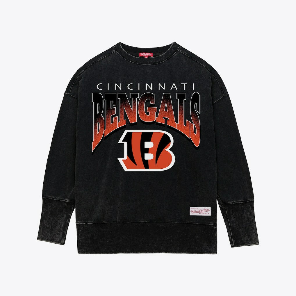 Cincinnati Bengals Women's Delineate Mineral Wash Crewneck Sweatshirt - Black online