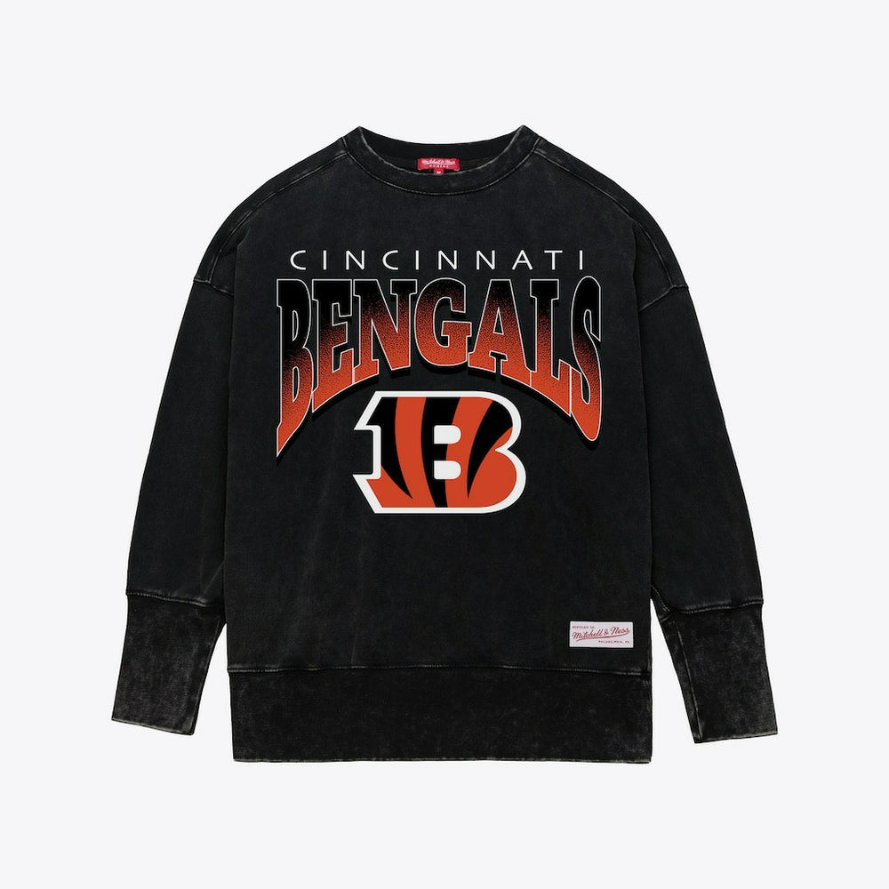 Cincinnati Bengals Women's Delineate Mineral Wash Crewneck Sweatshirt - Black online
