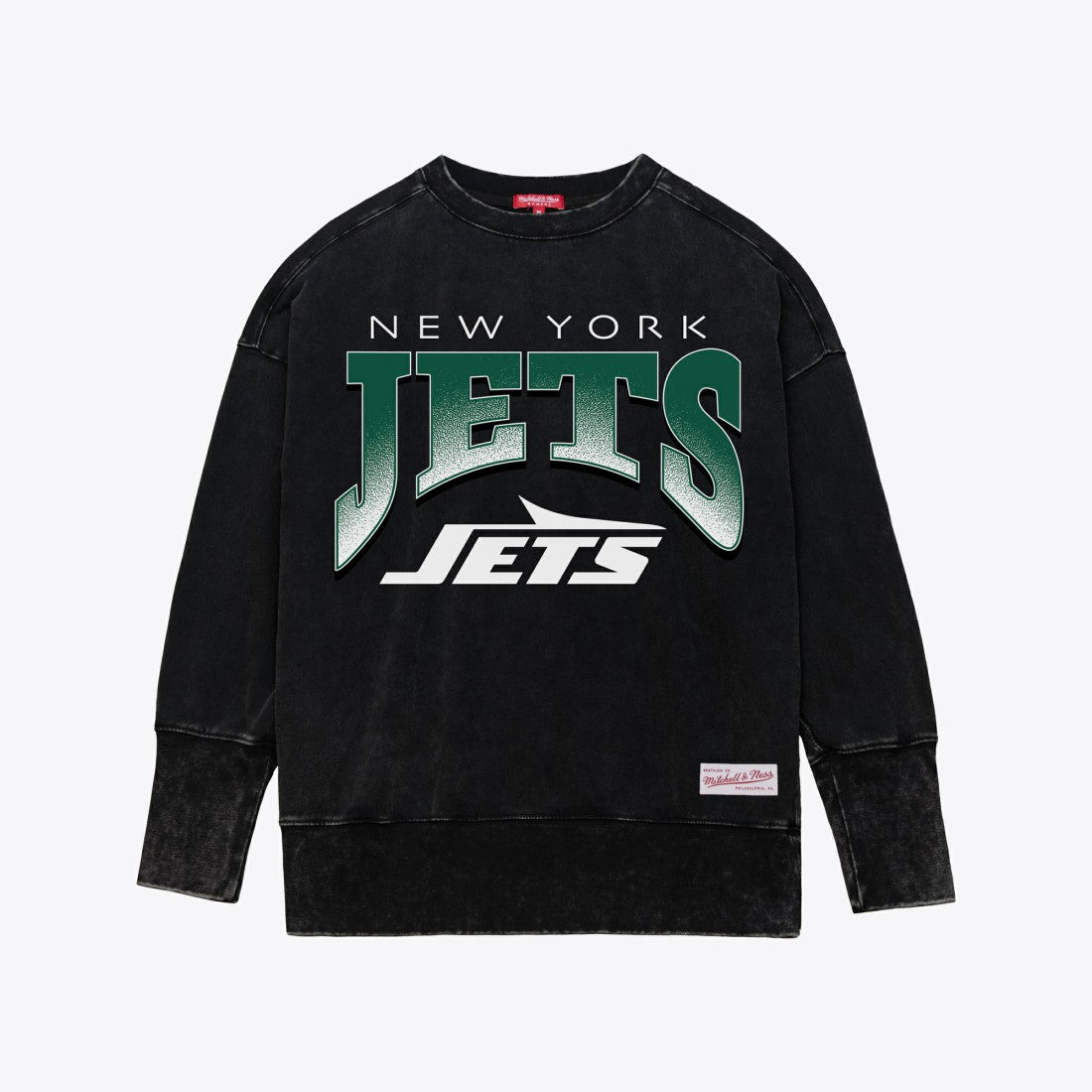 New York Jets Women's Delineate Mineral Wash Crewneck Sweatshirt - Black cheap