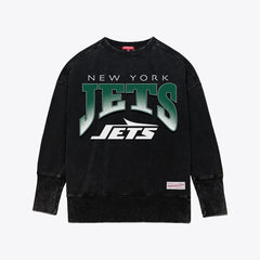 New York Jets Women's Delineate Mineral Wash Crewneck Sweatshirt - Black cheap