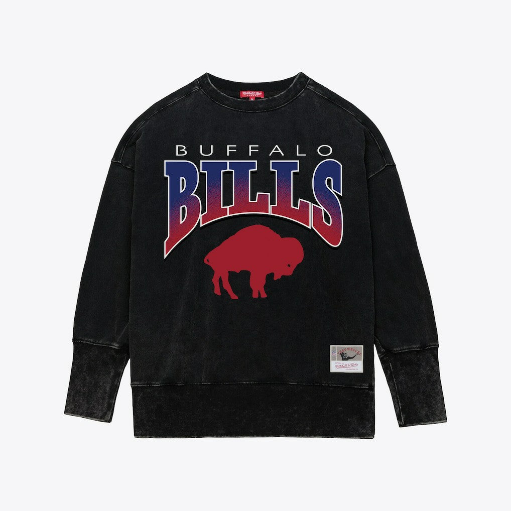 Buffalo Bills Women's Delineate Mineral Wash Crewneck Sweatshirt - Black sale