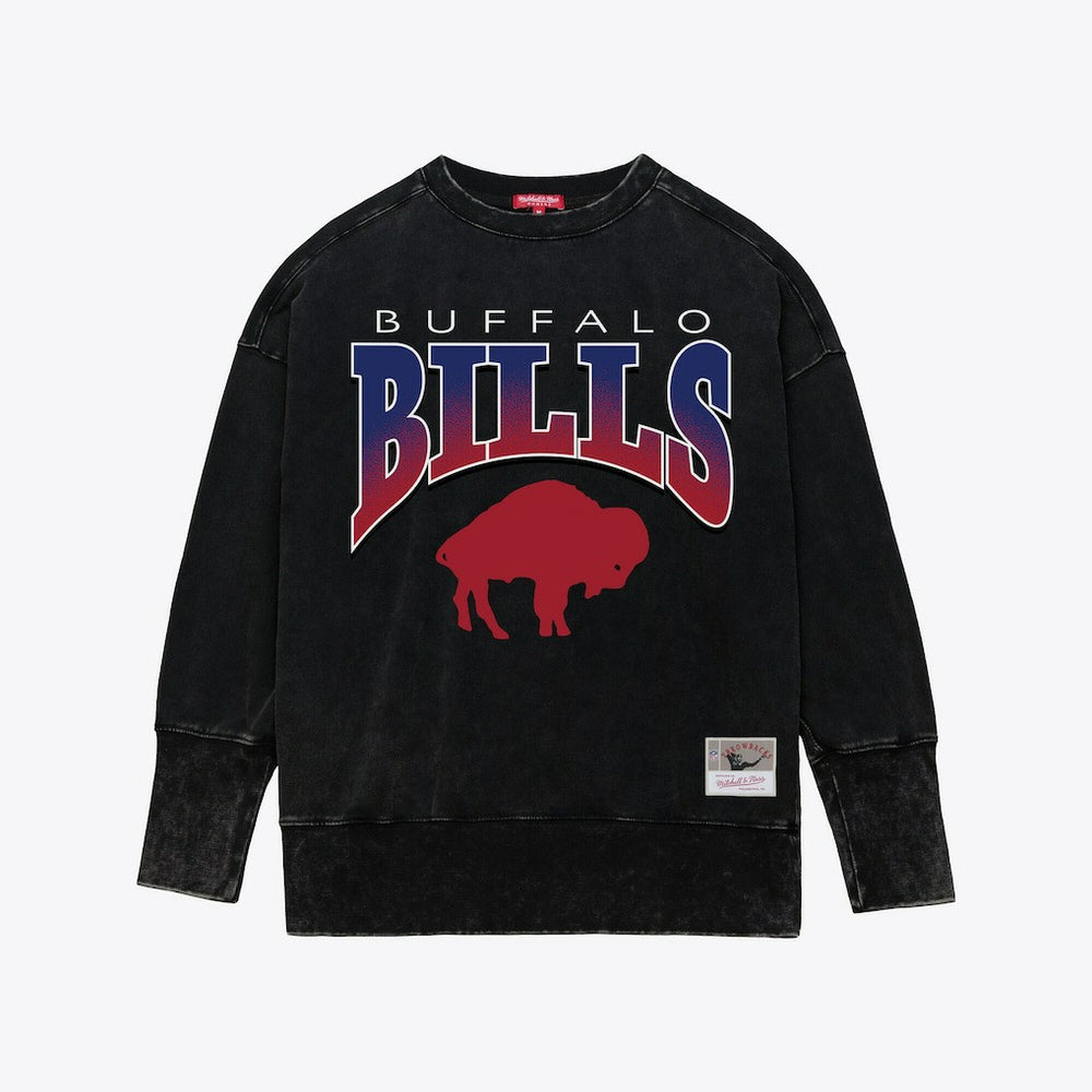 Buffalo Bills Women's Delineate Mineral Wash Crewneck Sweatshirt - Black sale