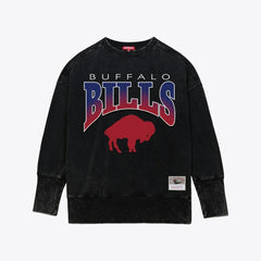 Buffalo Bills Women's Delineate Mineral Wash Crewneck Sweatshirt - Black sale