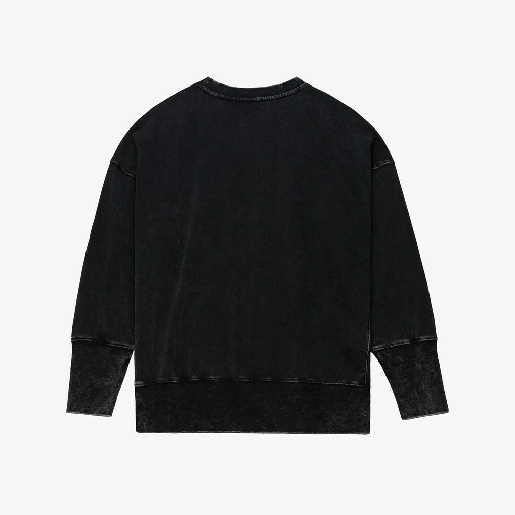 San Francisco 49ers Women's Delineate Mineral Wash Crewneck Sweatshirt - Black on sale
