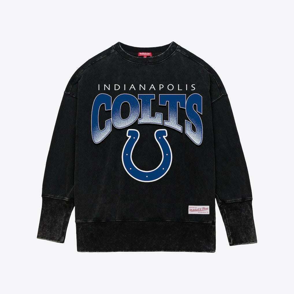 Indianapolis Colts Women's Delineate Mineral Wash Crewneck Sweatshirt - Black online
