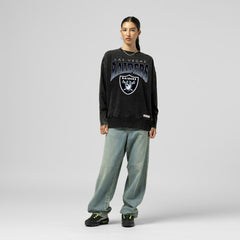 Las Vegas Raiders Women's Delineate Mineral Wash Crewneck Sweatshirt - Black outlet