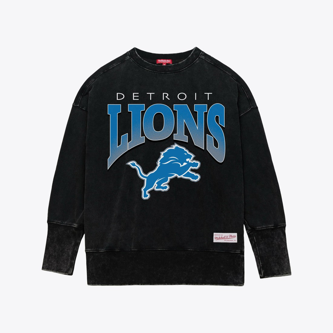 Detroit Lions Women's Delineate Mineral Wash Crewneck Sweatshirt - Black cheap