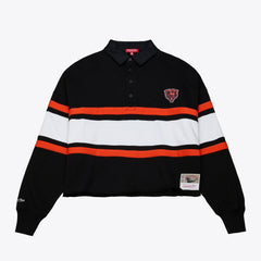 Chicago Bears Women's Cropped Long Sleeve Rugby Polo - Black for sale