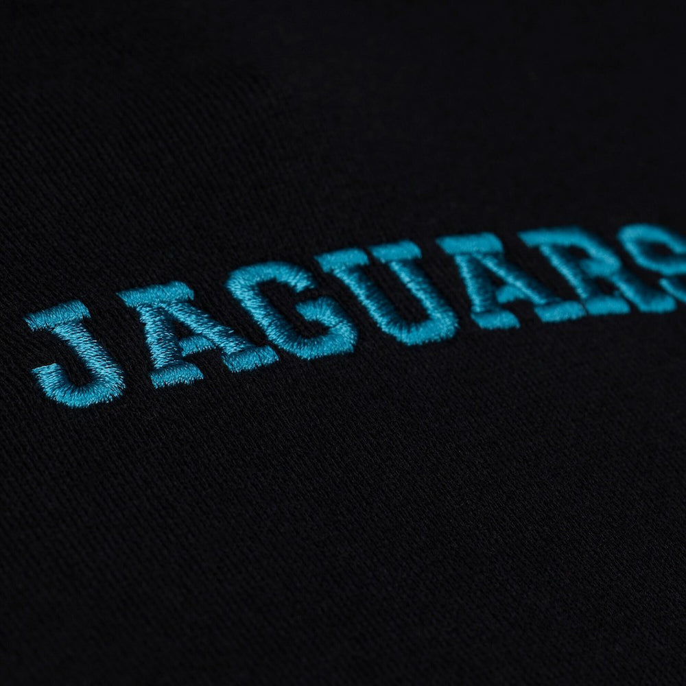 Jacksonville Jaguars Women's Throwback Cropped Long Sleeve Rugby Polo - Black cheap
