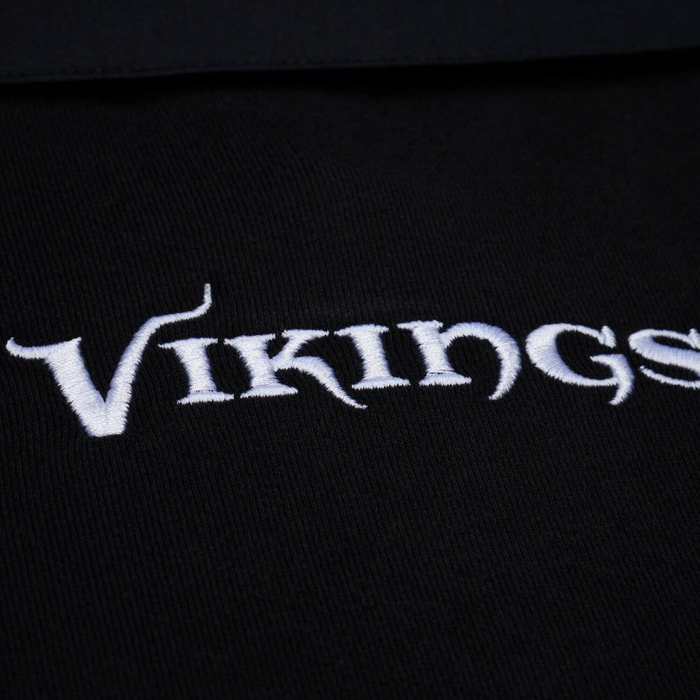 Minnesota Vikings Women's Cropped Long Sleeve Rugby Polo - Black cheap