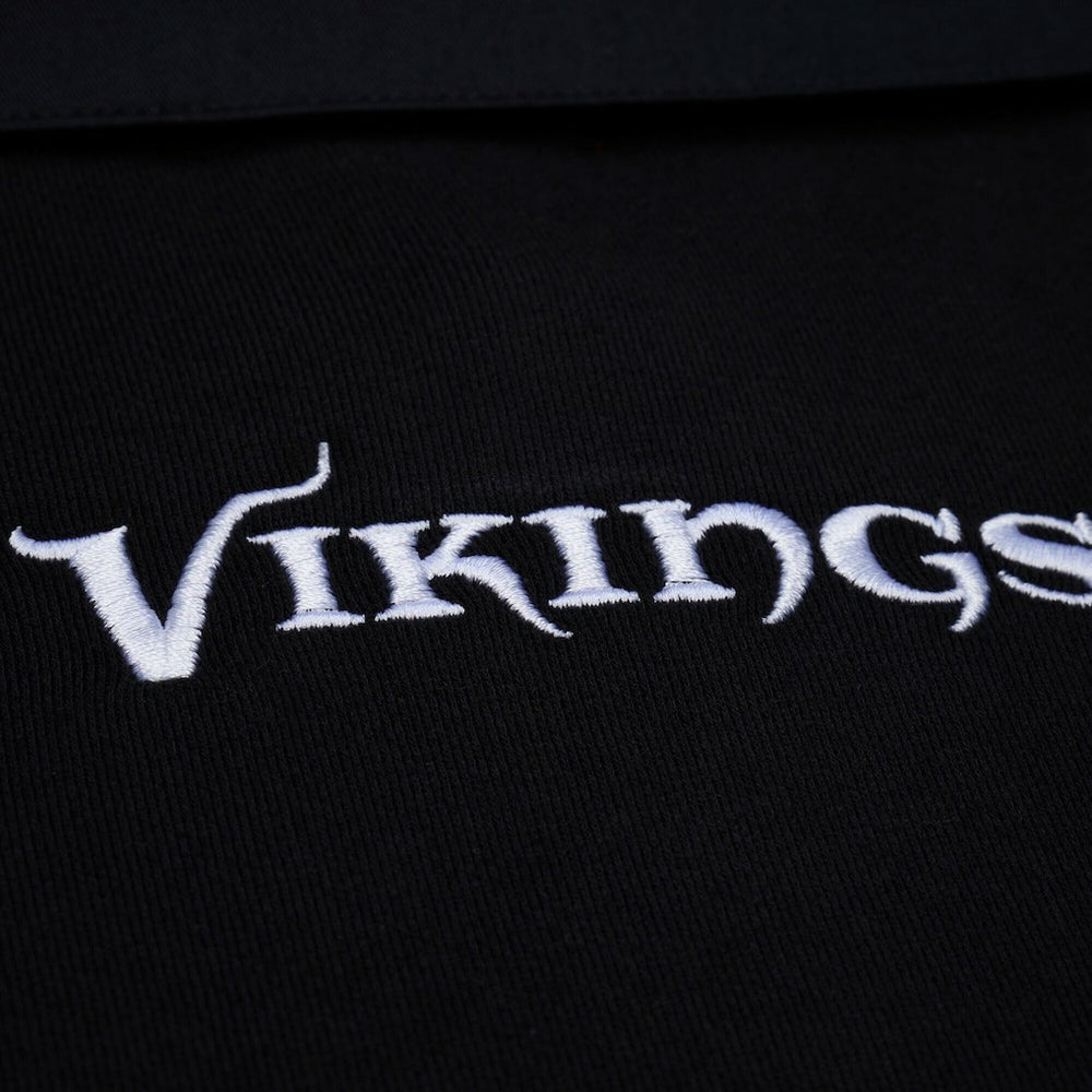 Minnesota Vikings Women's Cropped Long Sleeve Rugby Polo - Black cheap