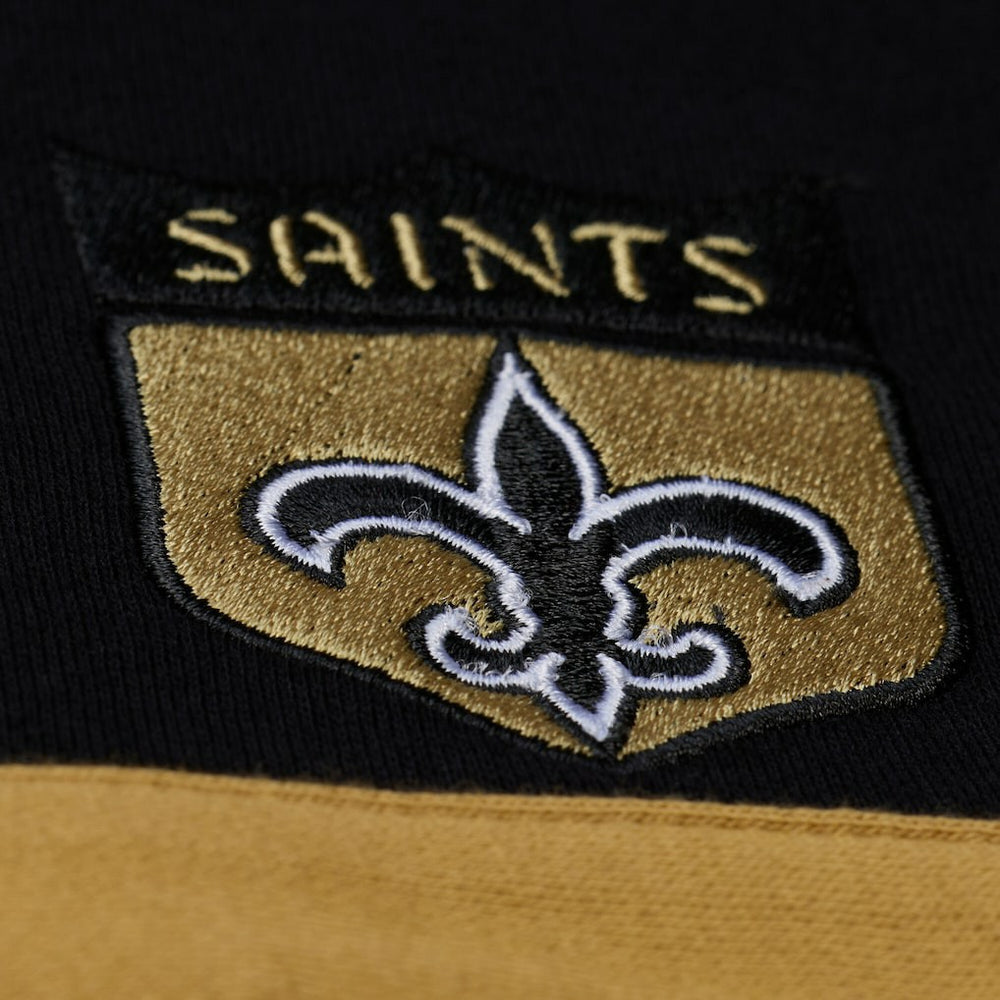 New Orleans Saints Women's Cropped Long Sleeve Rugby Polo - Black sale