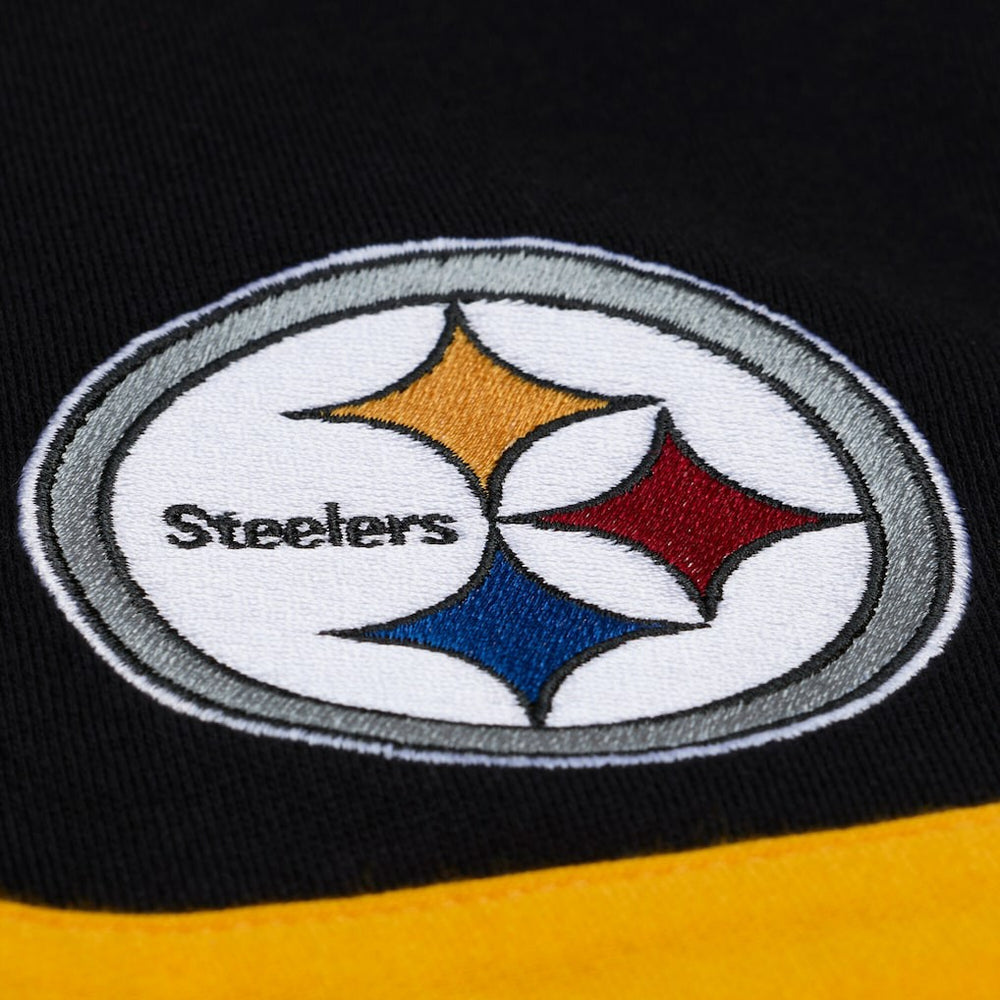 Pittsburgh Steelers Women's Cropped Long Sleeve Rugby Polo - Black discount