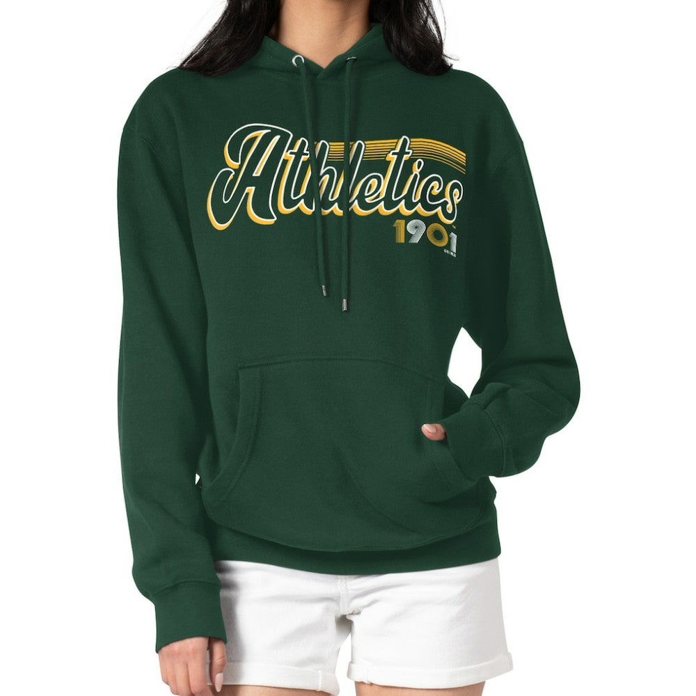 Athletics Starter Women's Groovy Script Team Fleece Pullover Hoodie Green