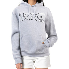 Chicago White Sox Starter Women's Groovy Script Team Fleece Pullover Hoodie Gray