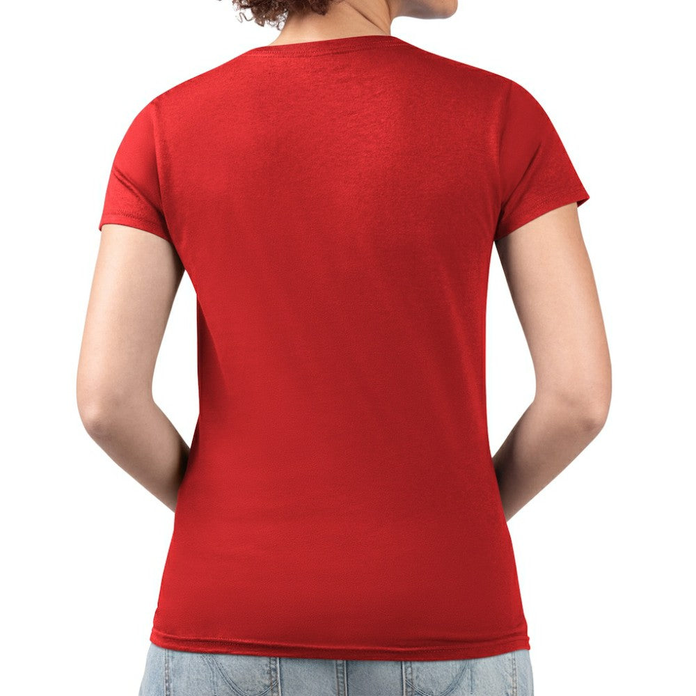 Boston Red Sox G-III 4Her by Carl Banks Women's Super-Slim Fit Lightweight Pinstripe Circle V-Neck T-Shirt Red