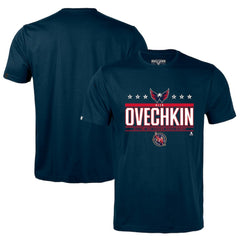Alexander Ovechkin Washington Capitals Levelwear NHL All-Time Leading Goal Scorer Milestone Stars Name & Number Richmond T-Shirt - Navy T-shirts