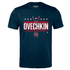 Alexander Ovechkin Washington Capitals Levelwear NHL All-Time Leading Goal Scorer Milestone Stars Name & Number Richmond T-Shirt - Navy T-shirts