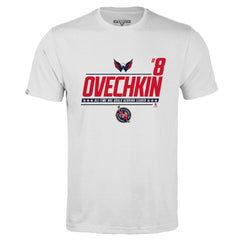 Alexander Ovechkin Washington Capitals Levelwear NHL All-Time Leading Goal Scorer Milestone Name & Number Richmond T-Shirt - White T-shirts