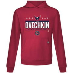 Alexander Ovechkin Washington Capitals Levelwear NHL All-Time Leading Goal Scorer Milestone Stars Name & Number Relay Pullover Hoodie - Red Hoodies