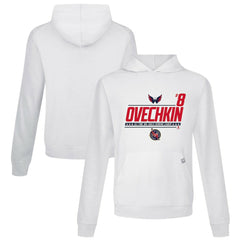 Alexander Ovechkin Washington Capitals Levelwear NHL All-Time Leading Goal Scorer Milestone Name & Number Relay Pullover Hoodie - White Hoodies