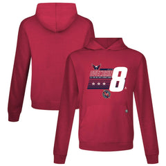 Alexander Ovechkin Washington Capitals Levelwear NHL All-Time Leading Goal Scorer Milestone Stripes Name & Number Relay Pullover Hoodie - Red Hoodies