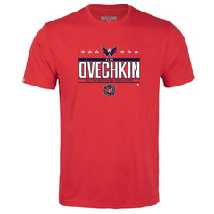 Alexander Ovechkin Washington Capitals Levelwear Youth NHL All-Time Leading Goal Scorer Milestone Stars Name & Number Little Richmond T-Shirt - Red T-shirts