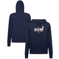 Alexander Ovechkin Washington Capitals Levelwear Women's NHL All-Time Leading Goal Scorer Milestone Stripes Name & Number Adorn Pullover Hoodie - Navy Hoodies
