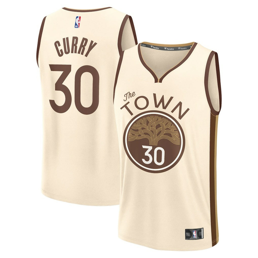 Stephen Curry Golden State Warriors Youth 2025/26 City Edition Fast Break Jersey sale - Tan for sale