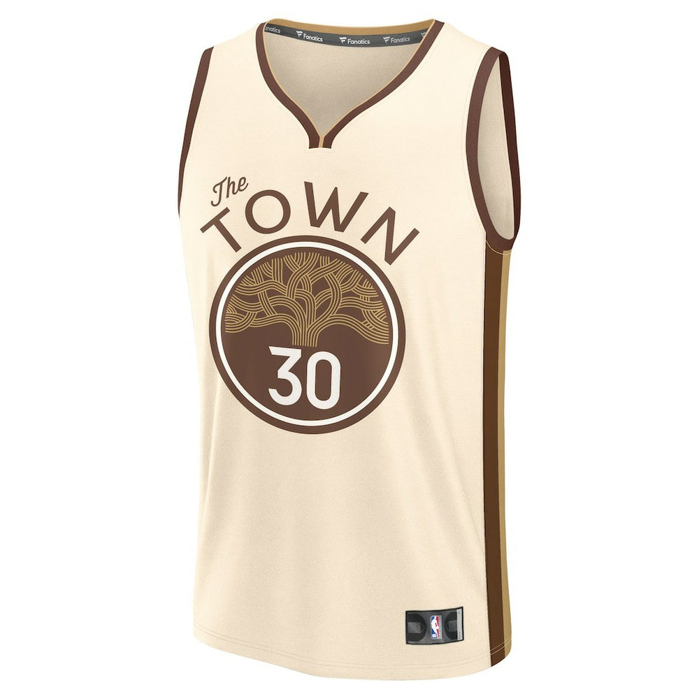 Stephen Curry Golden State Warriors Youth 2025/26 City Edition Fast Break Jersey sale - Tan for sale