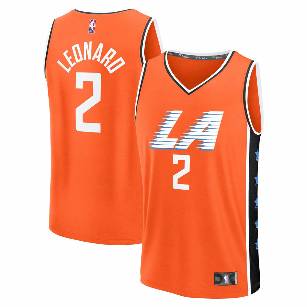 Kawhi Leonard LA Clippers Youth 2025/26 City Edition Fast Break Jersey - Orange discount