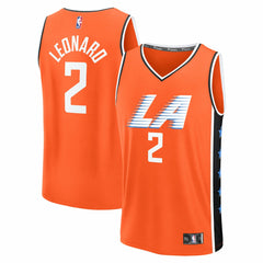 Kawhi Leonard LA Clippers Youth 2025/26 City Edition Fast Break Jersey - Orange discount