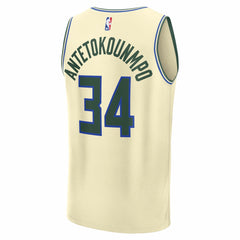 Giannis Antetokounmpo Milwaukee Bucks Youth 2025/26 City Edition Fast Break Jersey - Cream cheap