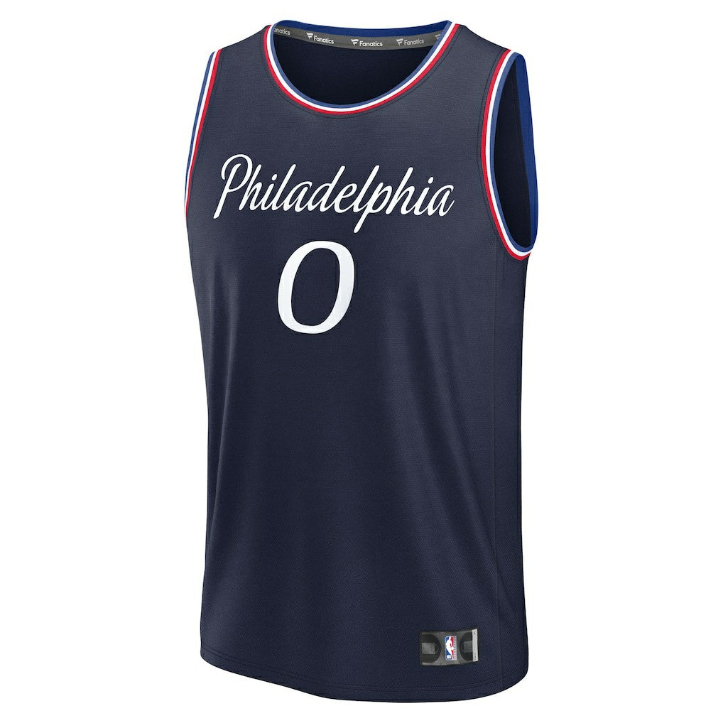 Tyrese Maxey Philadelphia 76ers Youth 2025/26 City Edition Fast Break Jersey - Navy for sale
