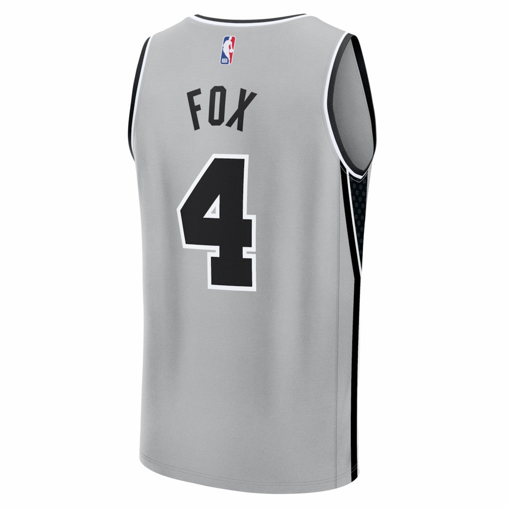 De'Aaron Fox San Antonio Spurs Fast Break Jersey - Statement Edition - Silver on sale