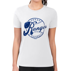 Texas Rangers G-III 4Her by Carl Banks Women's Super-Slim Fit Lightweight Distressed Baseball Team T-Shirt White