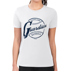 Cleveland Guardians G-III 4Her by Carl Banks Women's Super-Slim Fit Lightweight Distressed Baseball Team T-Shirt White