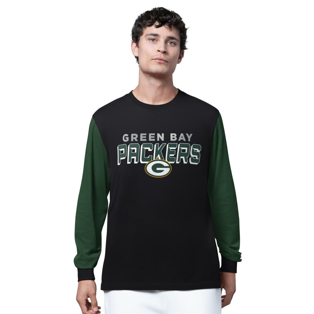 Green Bay Packers Starter Thursday Night Gridiron Long Sleeve T-Shirt- Black discount