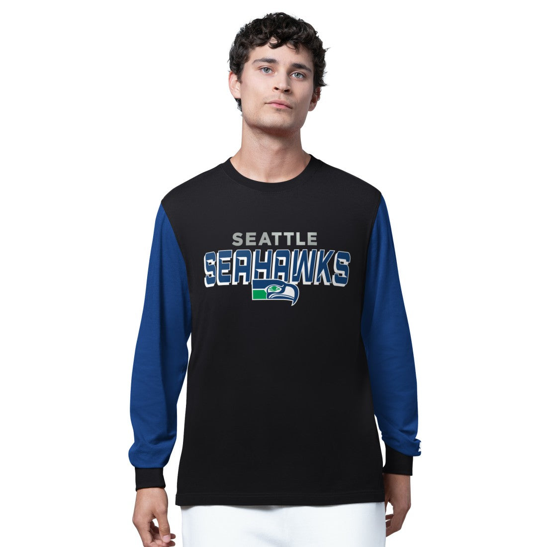 Seattle Seahawks Starter Thursday Night Gridiron Long Sleeve T-Shirt - Black/College Navy discount