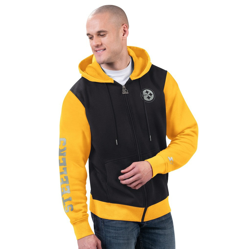 Pittsburgh Steelers Starter Thursday Night Gridiron Full-Zip Hoodie - Black/Gold discount