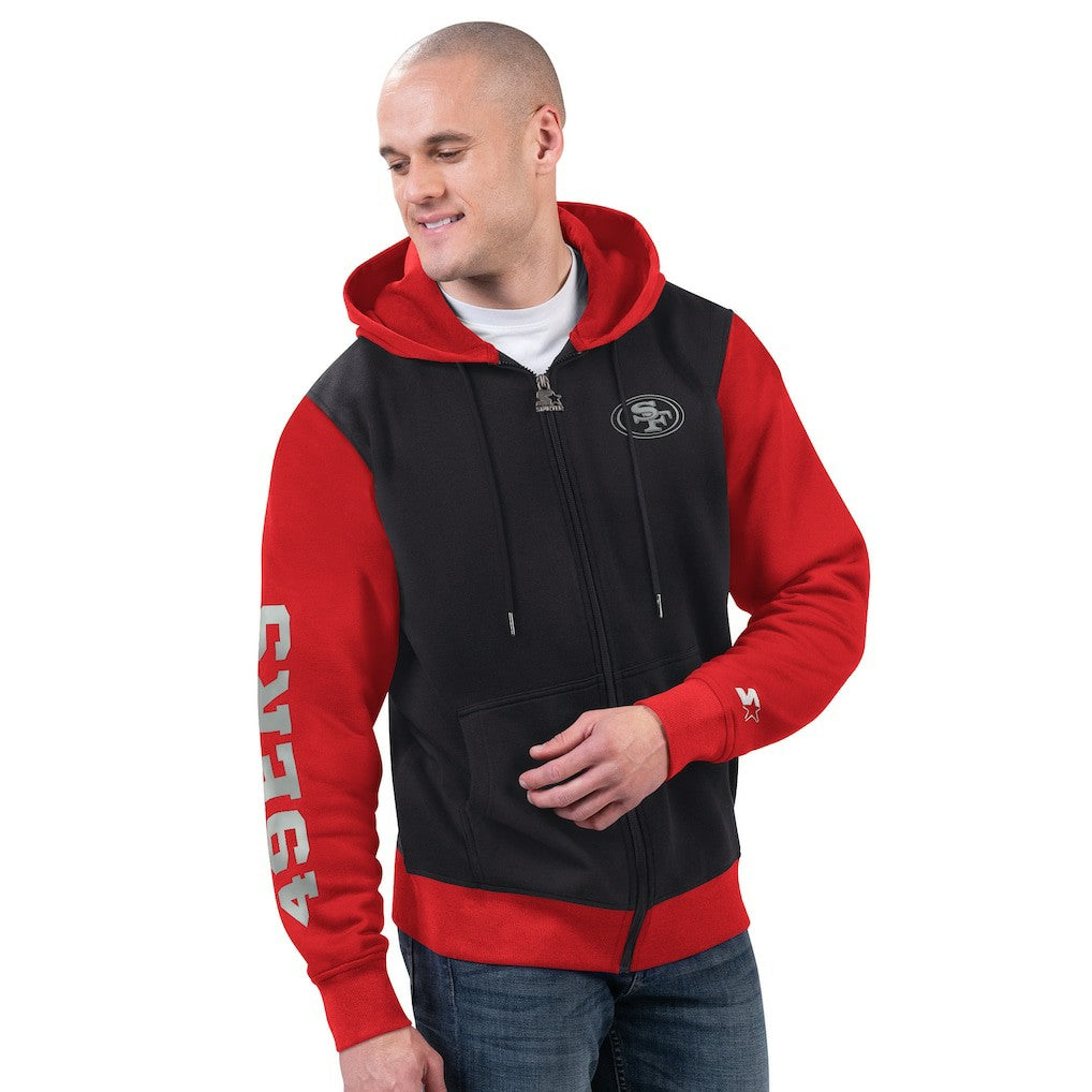 San Francisco 49ers Starter Thursday Night Gridiron Full-Zip Hoodie - Black/Scarlet discount