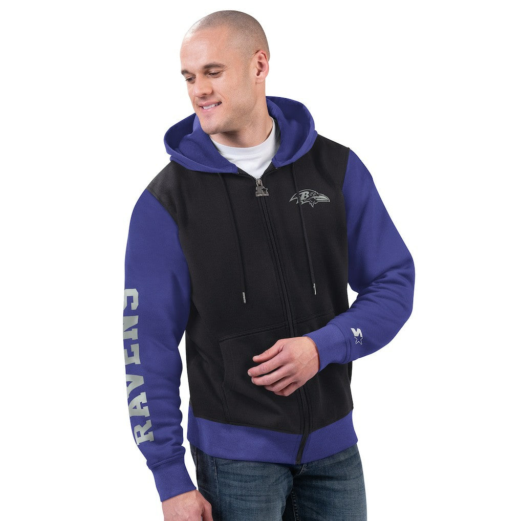 Baltimore Ravens Starter Thursday Night Gridiron Full-Zip Hoodie - Black/Purple for sale