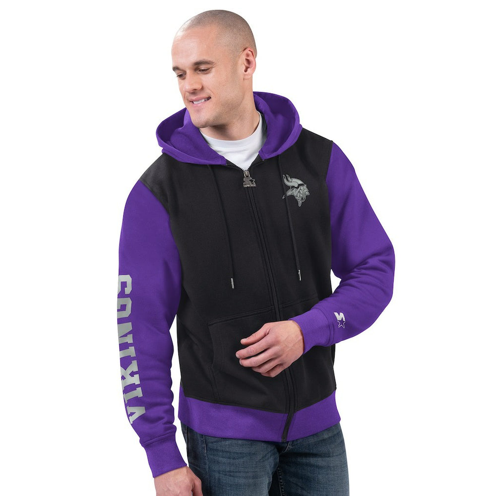 Minnesota Vikings Starter Thursday Night Gridiron Full-Zip Hoodie - Black/Purple for sale