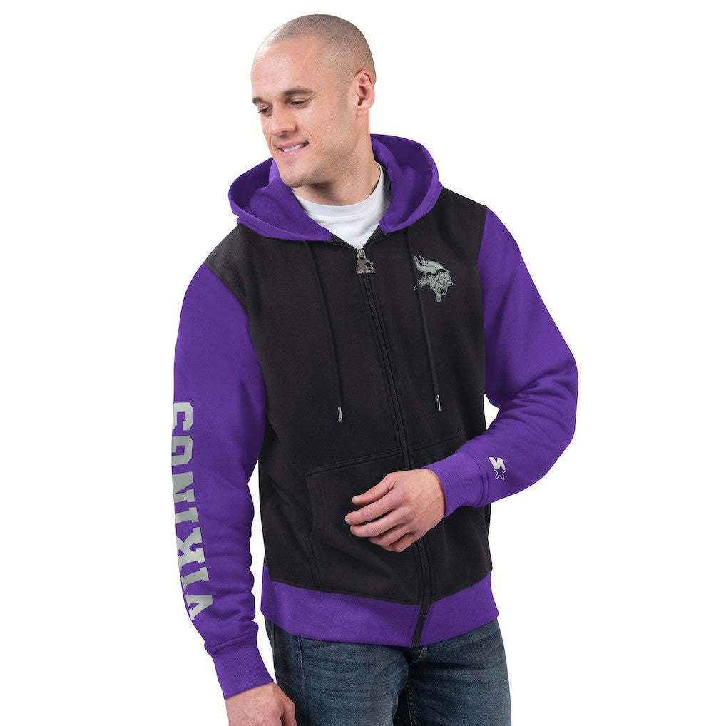 Minnesota Vikings Starter Thursday Night Gridiron Full-Zip Hoodie - Black/Purple for sale