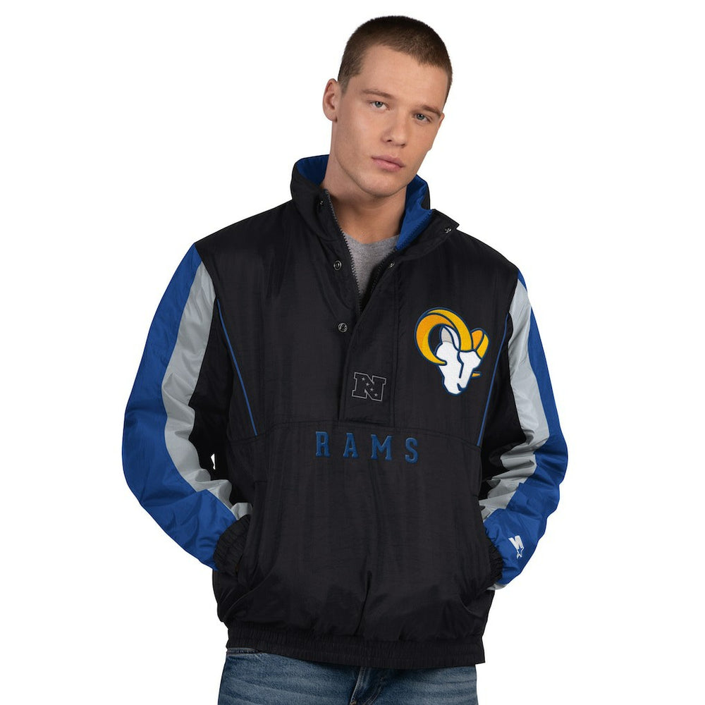 Los Angeles Rams Starter Thursday Night Gridiron Half-Zip Jacket - Black outlet