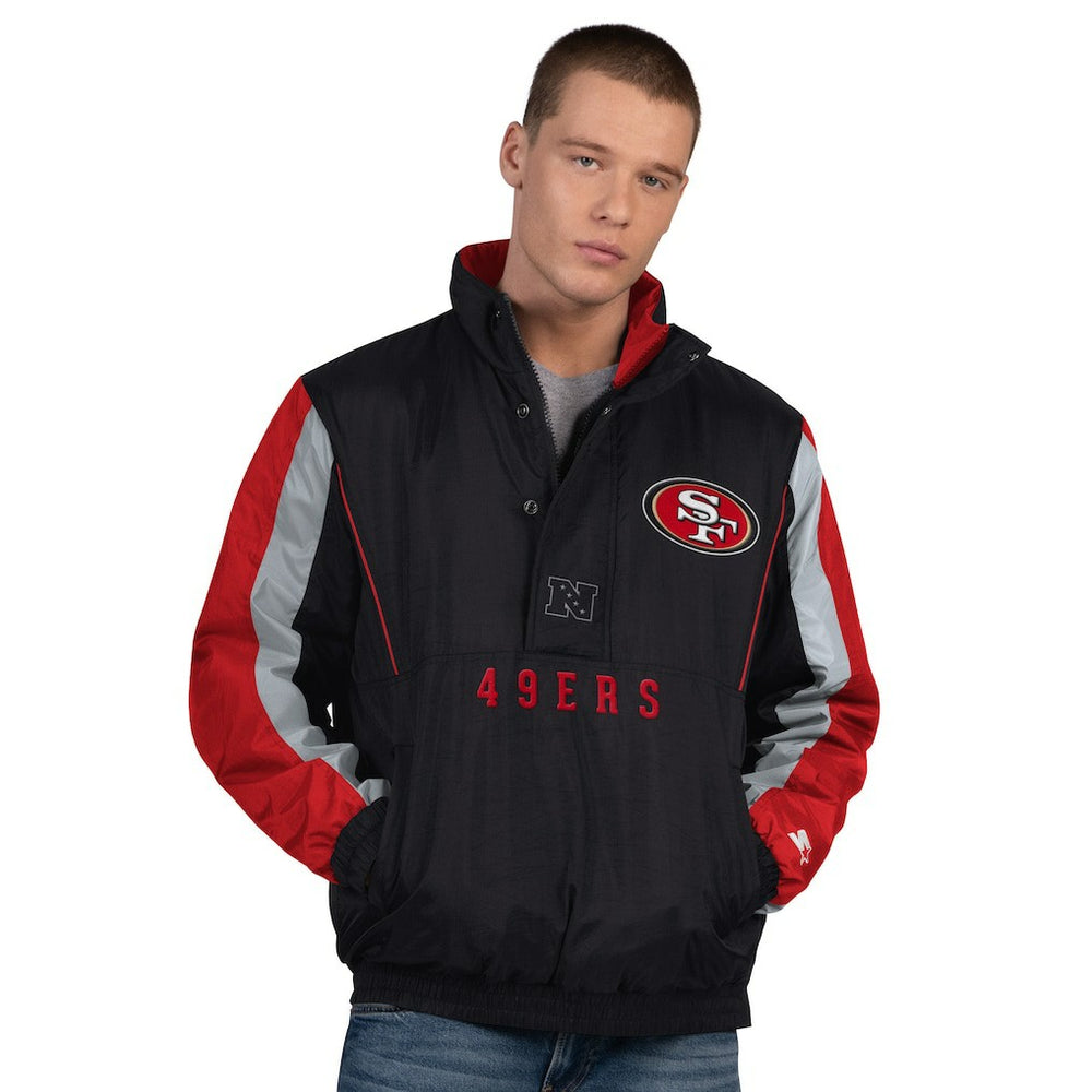 San Francisco 49ers Starter Thursday Night Gridiron Half-Zip Jacket - Black cheap