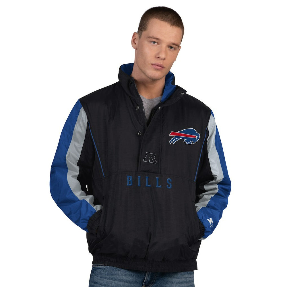 Buffalo Bills Starter Thursday Night Gridiron Half-Zip Jacket - Black on sale